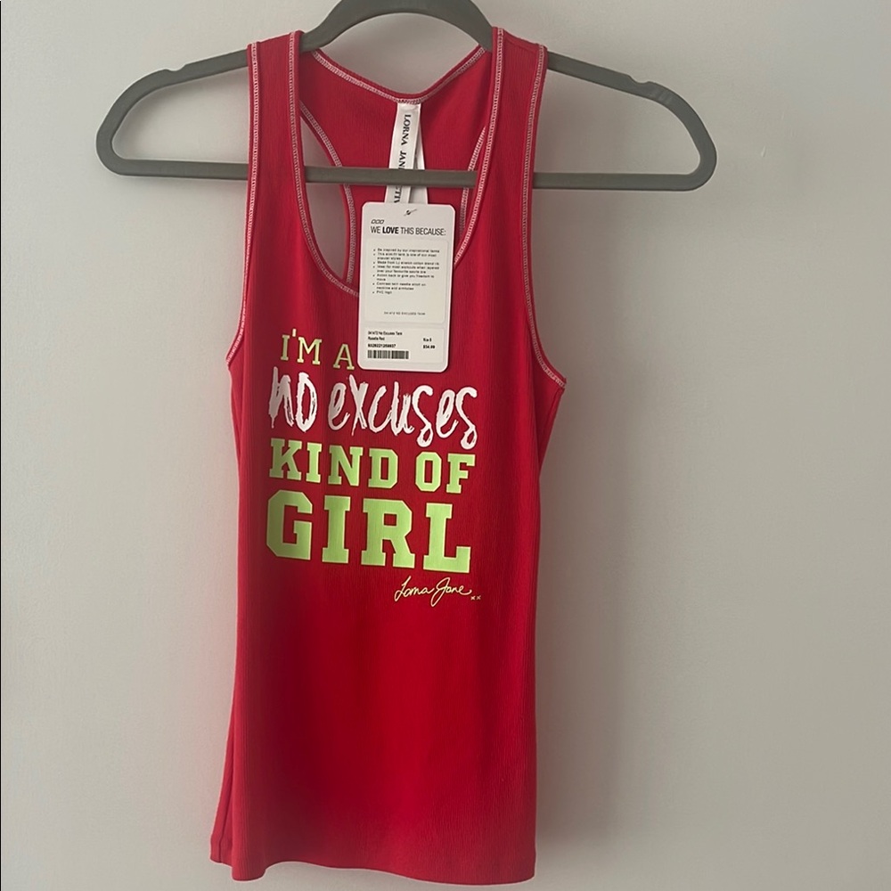 Lorna Jane Red Graphic Tank Top